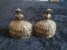 Vintage Brass Plated  Wide Skirt  10cm  Crinoline Lady Style Bell  X2