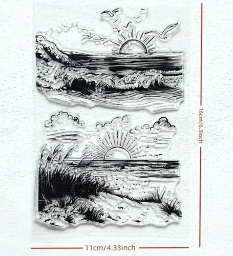 Clear stamps beach transparent - clear,
