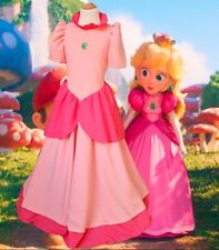 Girls For Super Mario Princess Peach Costume Dress Party Book Week Fancy Dress