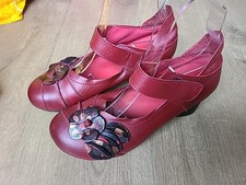 SOCOFY RED BLOCK HEEL SOFT