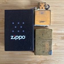 Zippo Brass Lighter Venetian Floral Design (2004) Untested- Boxed