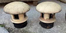 2x 12inch chimney pot cowl terracotta reclaimed Clay Cap Garden Feature etc 