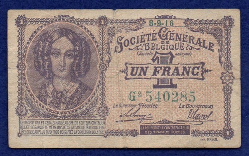 Belgium 1916 franc - belgium,
