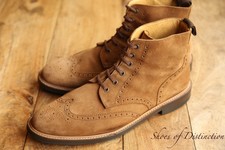Russell & Bromley Tan Brown Suede Derby Brogue Boots Shoes Mens UK 11 US 12