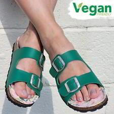 Oxygen Phoebe Womens Ladies Green Vegan Adjustable Slide Sandals Size 4-10
