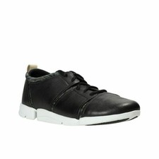 CLARKS LADIES UK SIZE UK 3D TRIGENIC TRI TRAIL BLACK COMBIE LEATHER TRAINERS