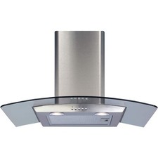 CDA 70cm Curved Glass Chimney Cooker Hood - Stainless Steel ECP72SS