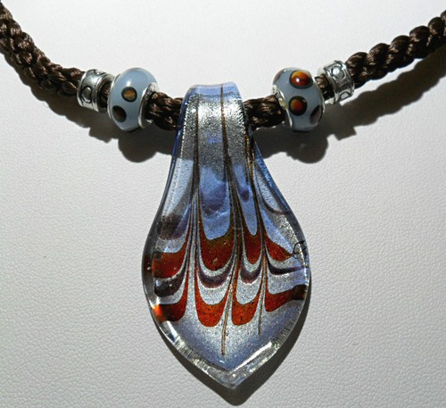 60mm glass pendant - , 18"