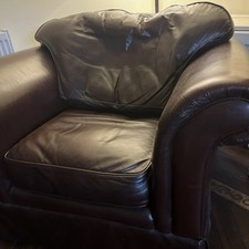 LAURA ASHLEY LEATHER ARMCHAIR