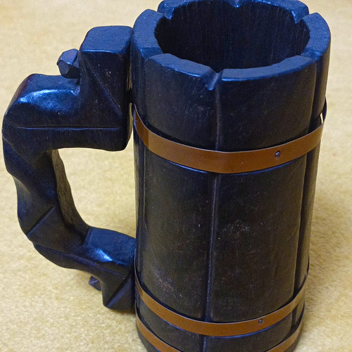 Vintage wooden beer - vintage, mug