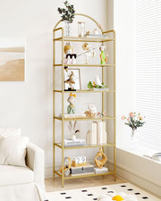 Bookcase 6 Tier Glass Shelves