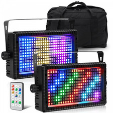 Pair of FX Block RGB 228 LED Wall Washer Light Bar DJ Party Show Disco inc Case