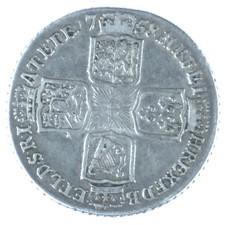 A Very Nice British Pre Decimal Silver 1758 King George II Shilling Coin