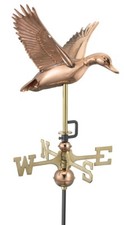 Flying Duck Polished Copper Weathervane