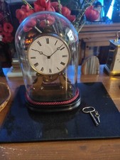 Antique French Pendulum Skeleton Clock Circa 1850s With Original Glass Dome GWO.