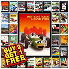 Metal Tin Sign Plaque Grand Prix Motor Racing Car Man Cave Garage Home Bar M115