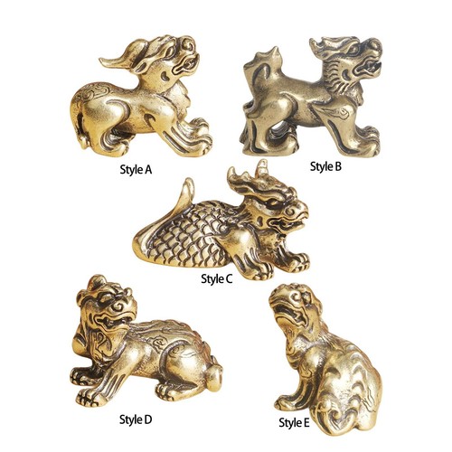 Oriental brass kylin statue - brass,