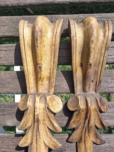 Vintage corbels pair leaf - vintage, corbels,
