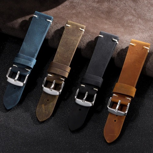 Suede leather watch strap - leather,