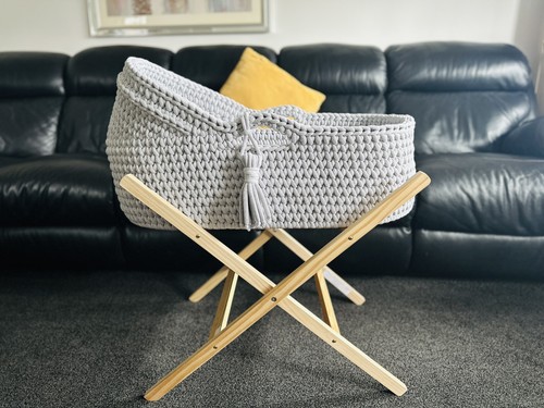 Handmade crochet moses basket - handmade,