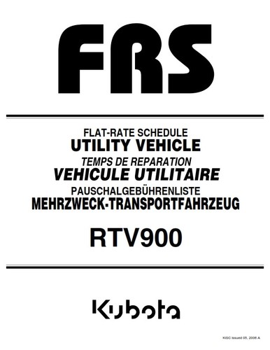 Kubota rtv900 frs - flat, rate