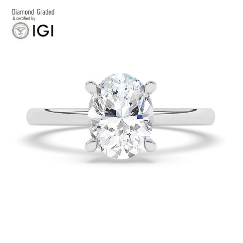 Oval diamond engagement - diamond, ring