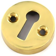 Securit Victorian Escutcheon Open 35mm Polished Brass Keyhole Cover Door Plate