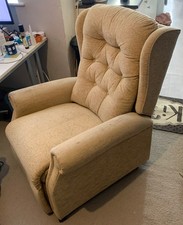 Beige Rise and Recline Electric Mobility Armchair - Fully Working with remote