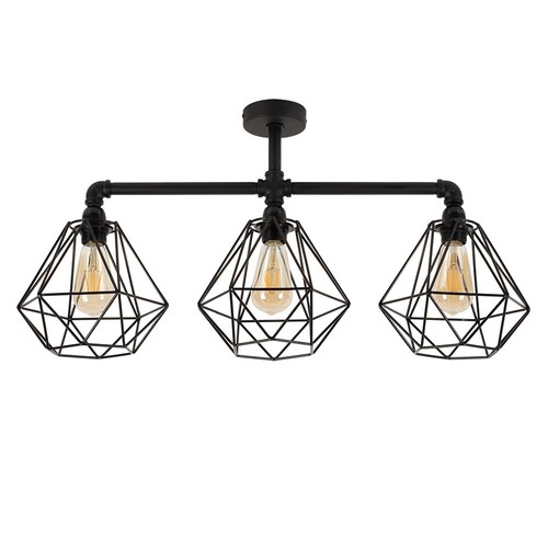 Black metal ceiling light - black,