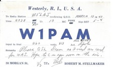 QSL 1947 Westerly Rhode Island