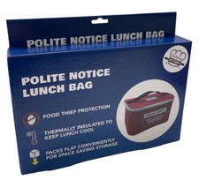 Polite Notice Insulated Lunch Bag for Men - Funny Gifts for Men Work Lunch Box