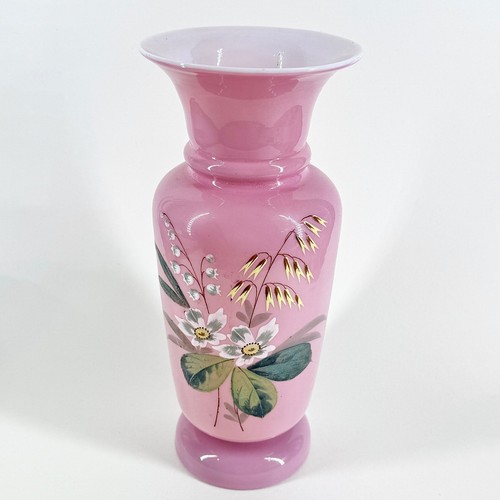 Vintage pink cased glass - cased, vase
