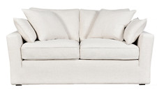 SOFA WORKSHOP - CARUSO 2 SEATER LOOSE COVERS - DARK BROWN ( COCOA 19 )