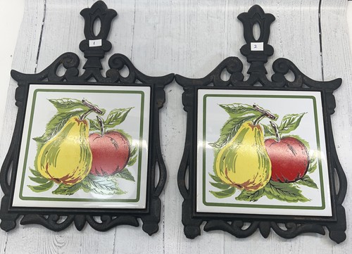 Vintage ceramic tile cast iron - vintage,