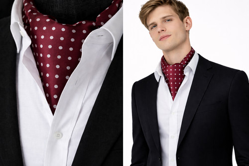 Burgundy cravat scarf - burgundy,