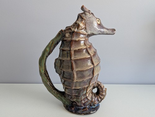 Seahorse ceramic majolica - seahorse,