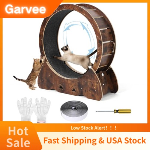 Wooden cat running treadmill - wooden,