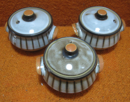 Vintage denby studio lidded - 3x,