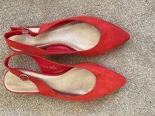 M&S Insolia Red Slingback Heel Shoes Size UK 8  Smart Pointed Toe 