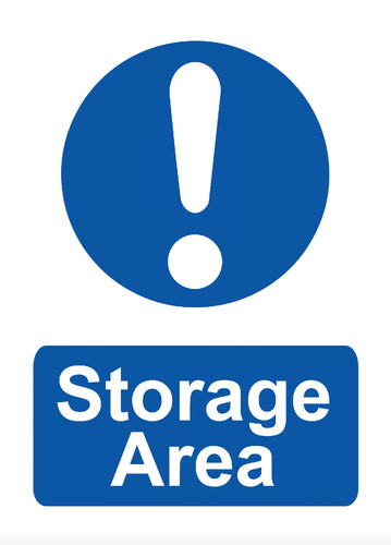 Storage area sign notice - storage,