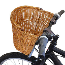 Wickerfield Bicycle Wicker Shopping Basket with Metal Carry Handle