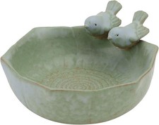 Ceramic Bird Bath Feeder Bowl