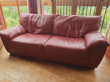 3 Piece Ikea Leather Sofa Set.  Ox Blood Red. 