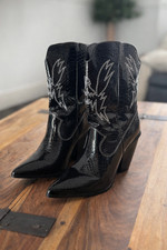 Givana Black Snakeskin Cowboy