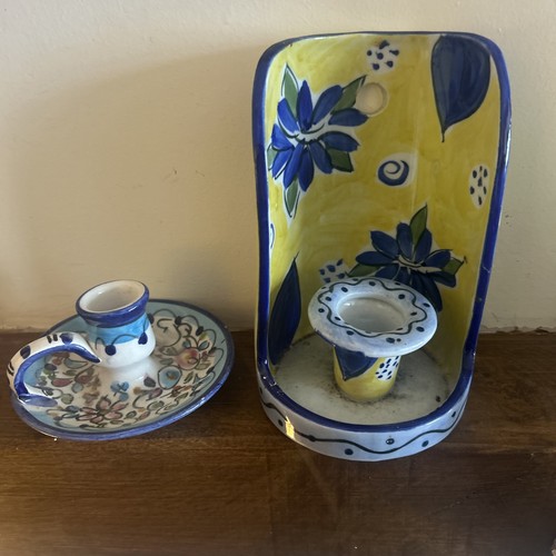 Two portuguese ceramic floral - two,