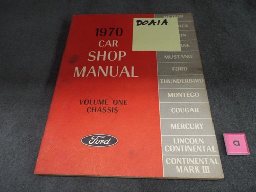 Shop manual chassis 1970 ford - manual,