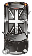 BMW Mini union jack decal. Silver/grey for black roof.