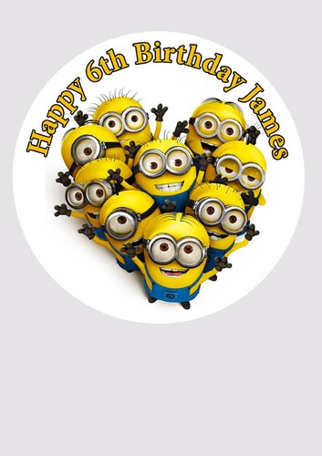 Minions birthday cake topper - birthday,