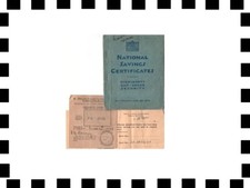 National Savings Certificates Book. 1933. Original. unstamped. + papers
