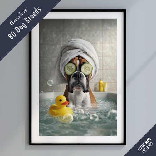 Funny dog bath - bath, print